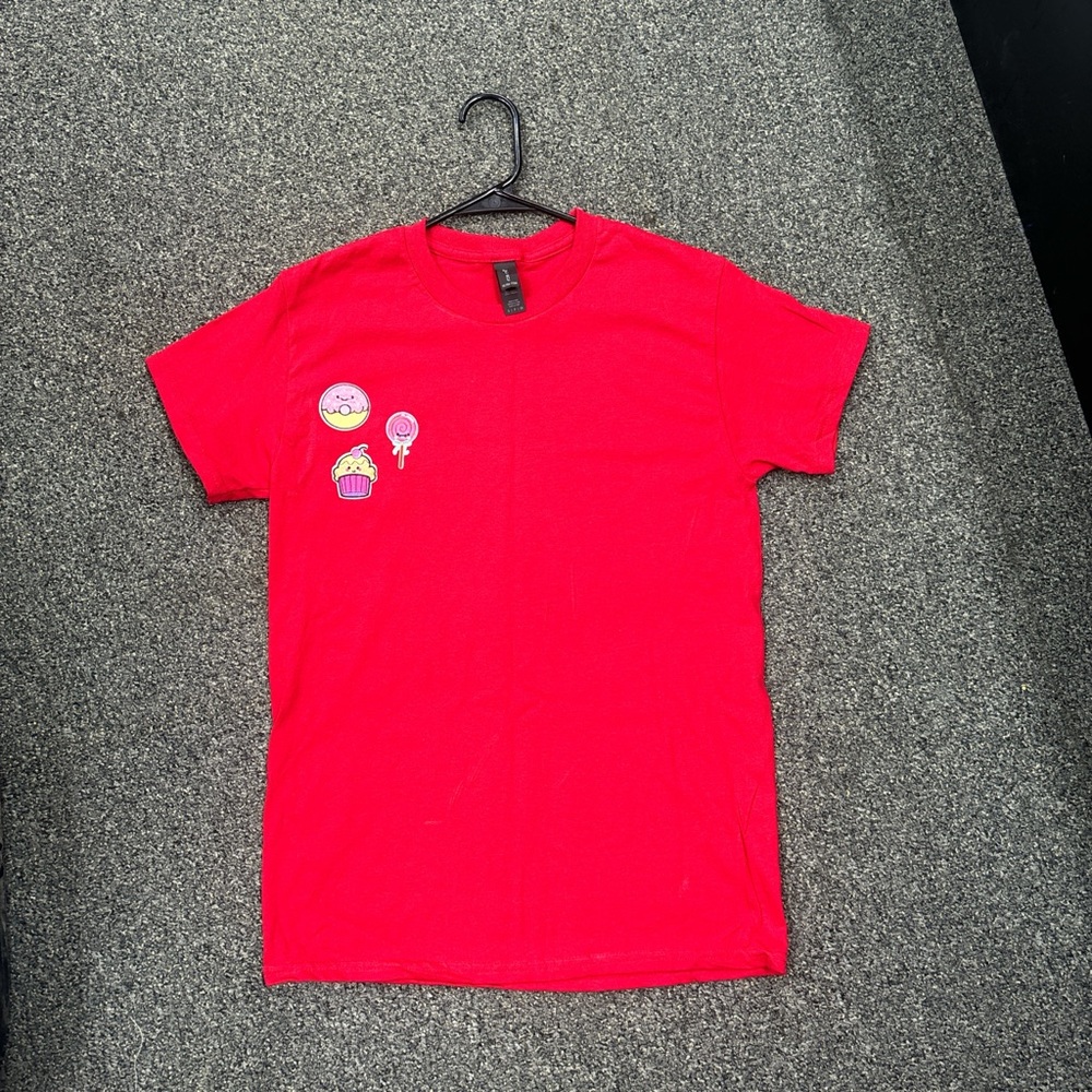 Red cotton sweets candy t-shirt